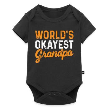 World's Okayest Grandpa Funny Humor Sarcastic  - Baby Premium short-sleeve bodysuit - black - Front