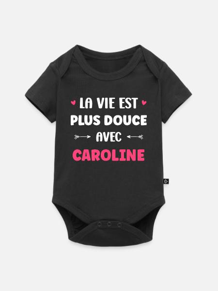 Das süßere Leben mit Caroline - Baby Premium Kurzarmbody - Schwarz