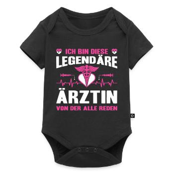 Ich Bin Diese Ärztin Von Dem Alle Reden  - Baby Premium Kurzarmbody - Schwarz - Vorne