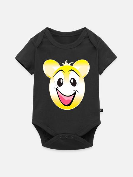 Fröhliches Gelbes lächelndes Bärchen - Baby Premium Kurzarmbody - Schwarz