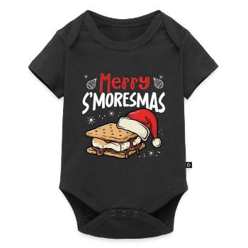 Joyeux feu de camp de vacances drôle de Noël - Body à manches courtes Premium Bébé - noir - Devant