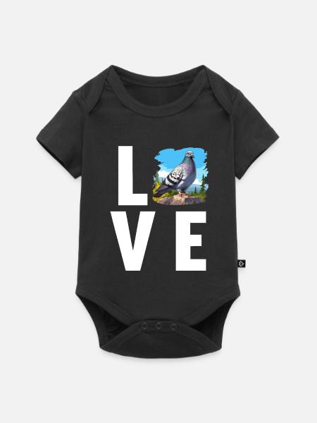 Tauben Taube - Baby Premium Kurzarmbody - Schwarz