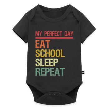 Ma journée parfaite Mange Sommeil École Répétition - Body à manches courtes Premium Bébé - noir - Devant