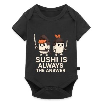 Le sushi est toujours la solution - Body à manches courtes Premium Bébé - noir - Devant