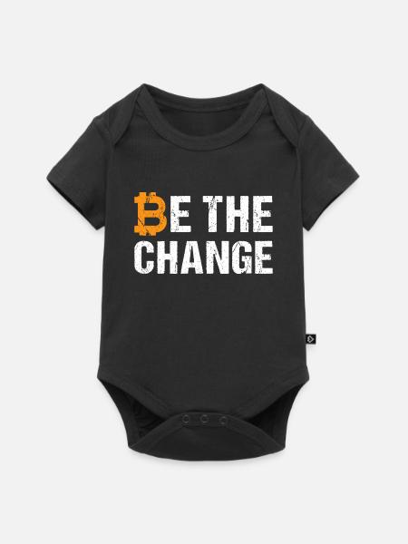Bitcoin Be The Change - Baby Premium Kurzarmbody - Schwarz
