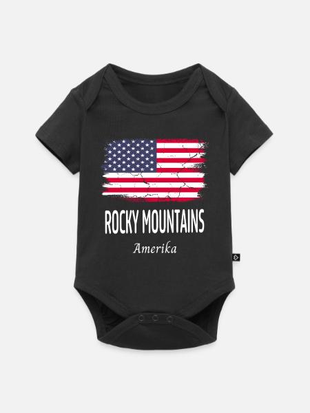 Rocky Mountains - Baby Premium Kurzarmbody - Schwarz
