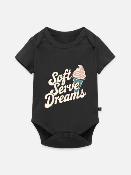 Soft Serve Dreams – Retro Eiscreme - Baby Premium Kurzarmbody - Schwarz