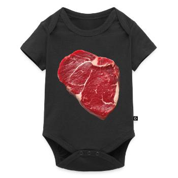 Steak - Baby Premium Kurzarmbody - Schwarz - Vorne