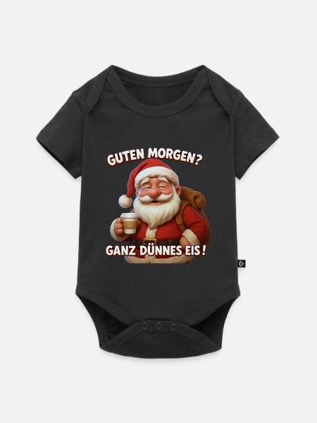 Noël malicieux qui dit le Père Noël Glace très fine - Body à manches courtes Premium Bébé - noir