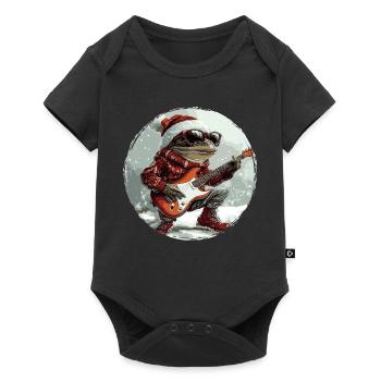 Frog Christmas Guitar - Baby Premium short-sleeve bodysuit - black - Front