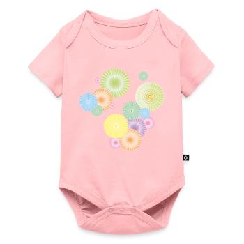 Pastel rosettes – decorative fan structure - Baby Premium short-sleeve bodysuit - rose - Front