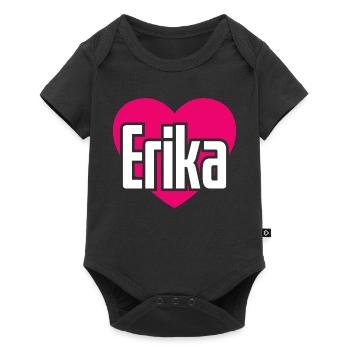 J’aime Erika Coeur Rose J’aime Erika - Body à manches courtes Premium Bébé - noir - Devant