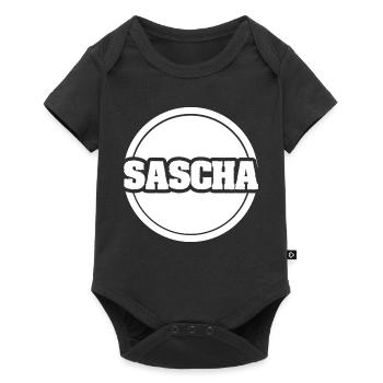 First name Sascha - Baby Premium short-sleeve bodysuit - black - Front