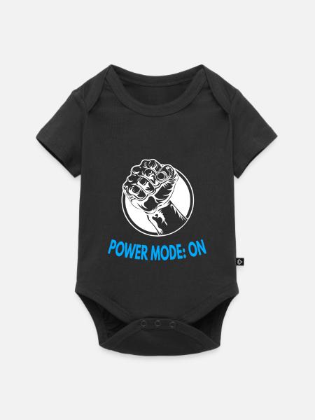 Power Mode: ON – Strong Fist Graphic - Baby Premium Kurzarmbody - Schwarz