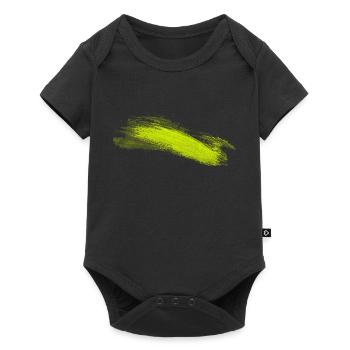 Neon Lime Brush Stroke - Baby Premium short-sleeve bodysuit - black - Front