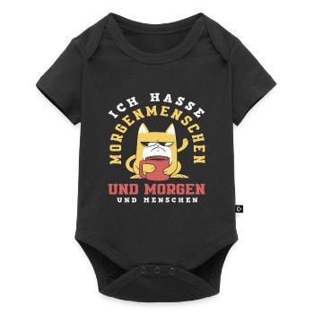 I Hate Morning People Coffee Cat - Baby Premium short-sleeve bodysuit - black - Front