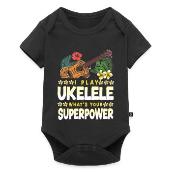 Ukulélé hawaïen que je joue - Body à manches courtes Premium Bébé - noir - Devant