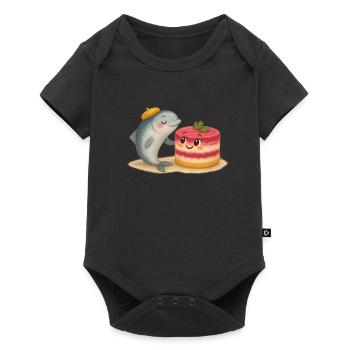 Hering trifft auf Schuba - Baby Premium Kurzarmbody - Schwarz - Vorne