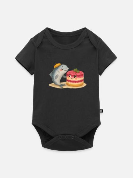 Hering trifft auf Schuba - Baby Premium Kurzarmbody - Schwarz