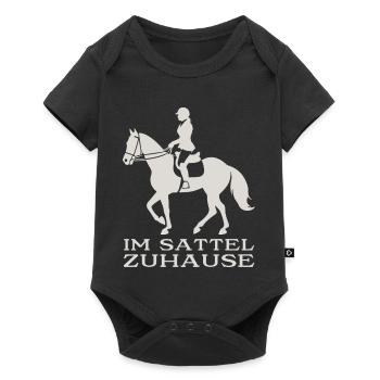 Chez soi en selle - Body à manches courtes Premium Bébé - noir - Devant