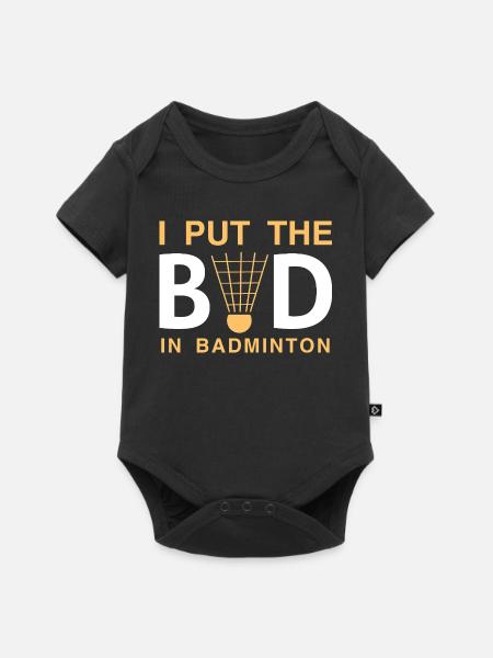 Badminton - Baby Premium Kurzarmbody - Schwarz