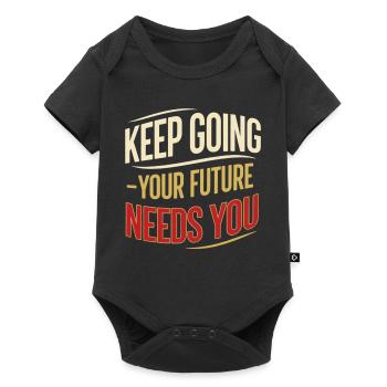 Continue to the future - Baby Premium short-sleeve bodysuit - black - Front