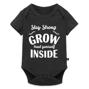 Stay strong grown within yourself - Baby Premium short-sleeve bodysuit - black - Front