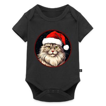 Chats Noël - Body à manches courtes Premium Bébé - noir - Devant
