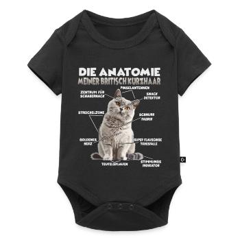T britannique à cheveux court | Porte-chat T Short britannique - Body à manches courtes Premium Bébé - noir - Devant