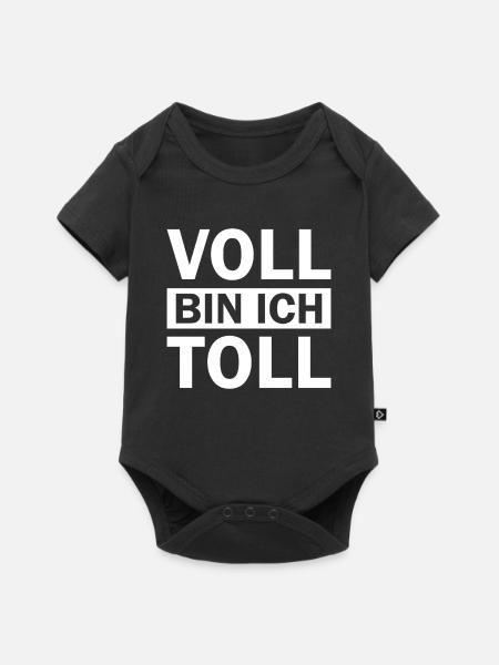 Voll bin ich toll - Baby Premium Kurzarmbody - Schwarz