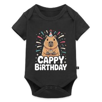 Capybara Anniversaire Cappy Anniversaire Drôle de capy - Body à manches courtes Premium Bébé - noir - Devant