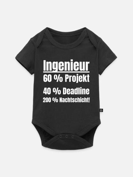Ingenieur Leben: Projekt, Deadline, Nachtschicht. - Baby Premium Kurzarmbody - Schwarz