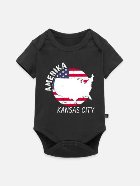 Kansas City - Baby Premium Kurzarmbody - Schwarz