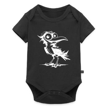 Funny flutterman bird with grin on his face - Baby Premium short-sleeve bodysuit - black - Front