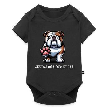 Speak with the paw English Bulldog Bully - Baby Premium short-sleeve bodysuit - black - Front