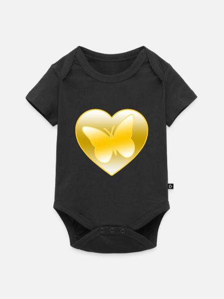 Schmetterlinge - Baby Premium Kurzarmbody - Schwarz