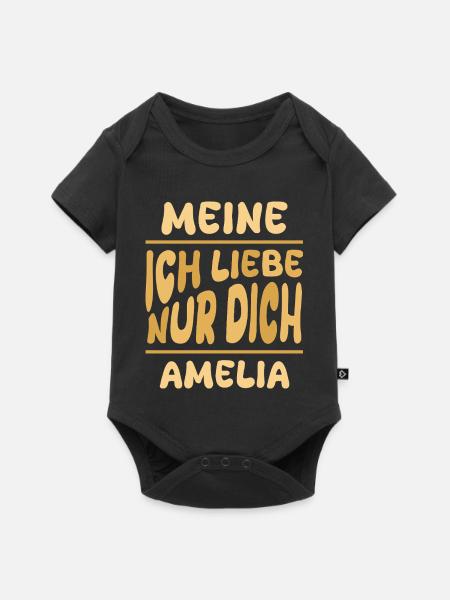 Amelia - Baby Premium Kurzarmbody - Schwarz