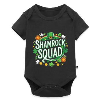 Shamrock Squad: Grünzauber - Baby Premium Kurzarmbody - Schwarz - Vorne