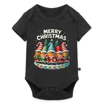 Funny Robin Christmas Gift Cute - Baby Premium short-sleeve bodysuit - black - Front