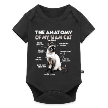 Cadeau des chats siamois pour les amoureux des chats Maman des chats - Body à manches courtes Premium Bébé - noir - Devant