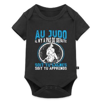 Judoka Art Martial Au Judo Il N'y A Pas De Défaite - Body à manches courtes Premium Bébé - noir - Devant
