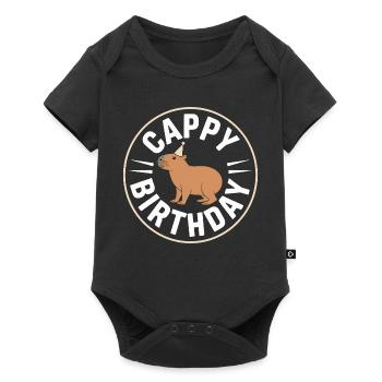 Capybara Anniversaire Cappy Anniversaire Drôle de capy - Body à manches courtes Premium Bébé - noir - Devant