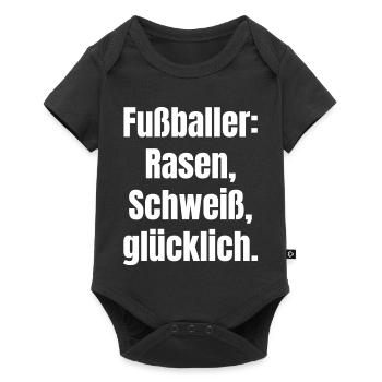 Les footballeurs transpirent leur bonheur - Body à manches courtes Premium Bébé - noir - Devant