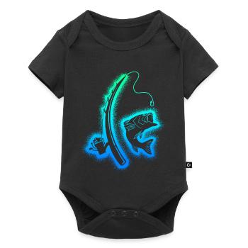 Pêche Pêcheur Enfants Hommes Garçons Pêcheurs - Body à manches courtes Premium Bébé - noir - Devant