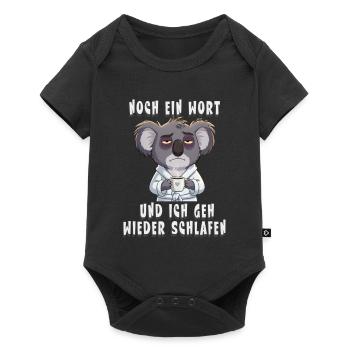Tired Koala Morning Grouch Saying - Baby Premium short-sleeve bodysuit - black - Front