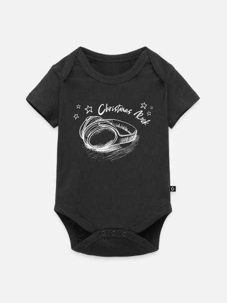 Weihnachten Kopfhörer CHRISTMAS ROCK - Baby Premium Kurzarmbody - Schwarz