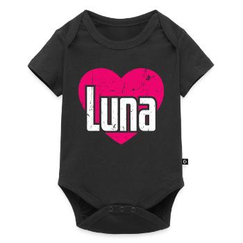 I Love Luna Pink Heart I Love Luna - Baby Premium short-sleeve bodysuit - black - Front