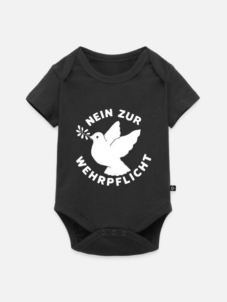 Nein zur Wehrpflicht Friedenstaube - Baby Premium Kurzarmbody - Schwarz