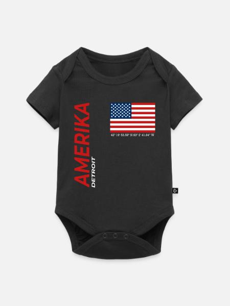 Detroit - Baby Premium Kurzarmbody - Schwarz