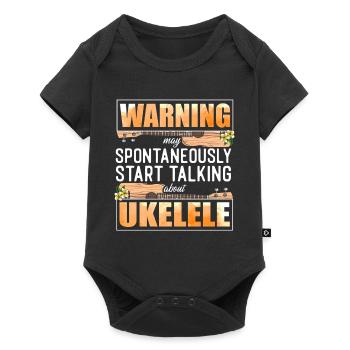 Hawaiian Ukulele Uke Warning May - Baby Premium Kurzarmbody - Schwarz - Vorne